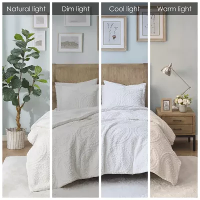 Madison Park Nova Embroidered Medallion Faux Fur Ultra Plush Comforter Set