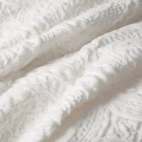 Madison Park Nova Embroidered Medallion Faux Fur Ultra Plush Comforter Set