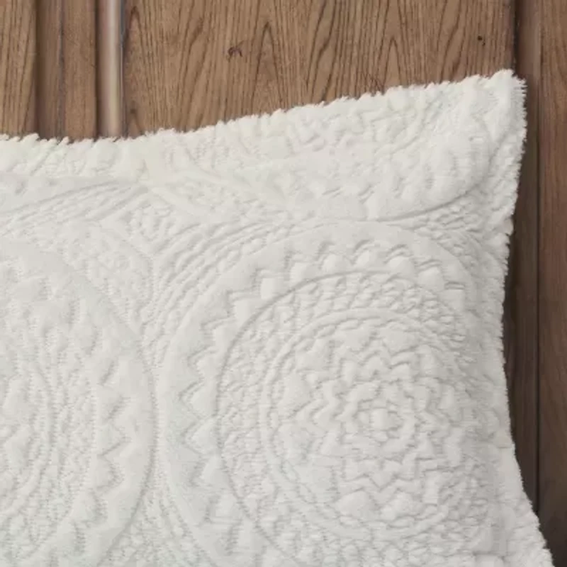 Madison Park Nova Embroidered Medallion Faux Fur Ultra Plush Comforter Set