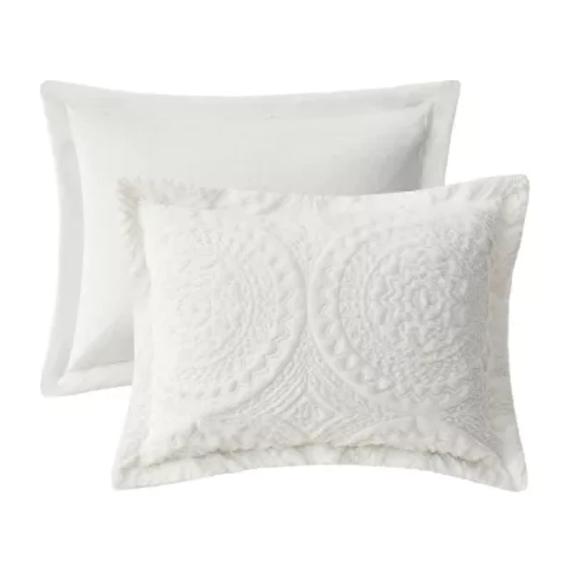 Madison Park Nova Embroidered Medallion Faux Fur Ultra Plush Comforter Set