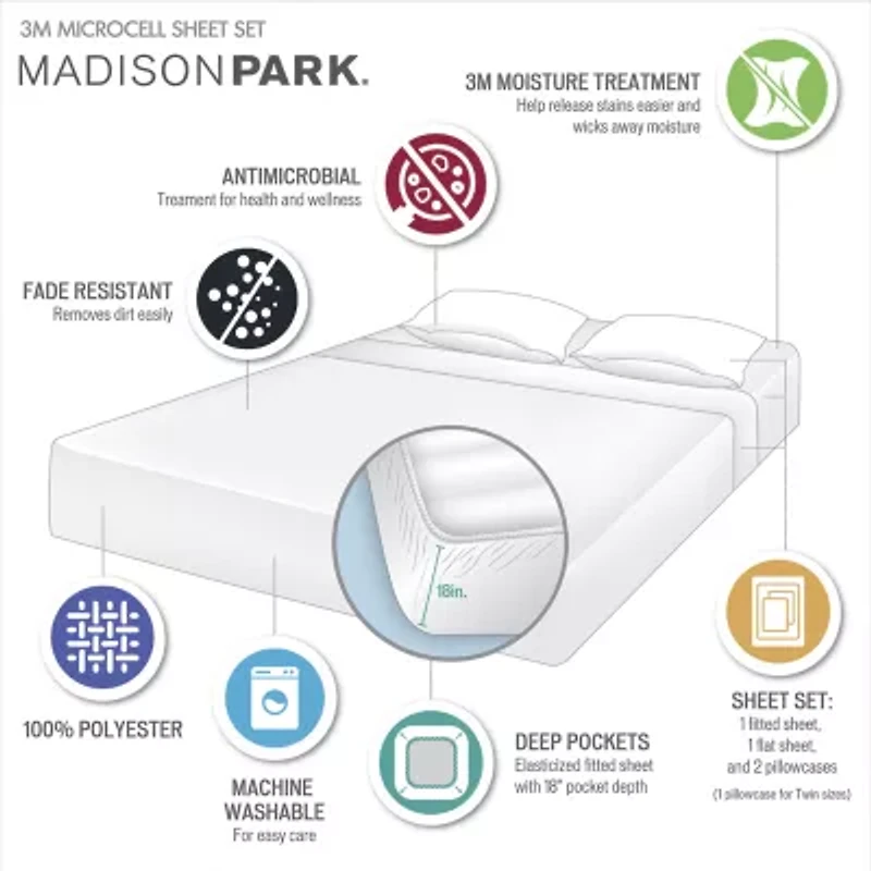 Madison Park 3M Moisture Management Deep Pocket Sheet Set