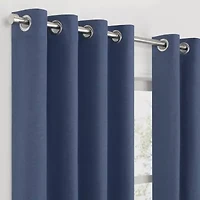 Fieldcrest Heritage Davina Solid Grommet Top Energy Saving 100% Blackout Single Curtain Panel