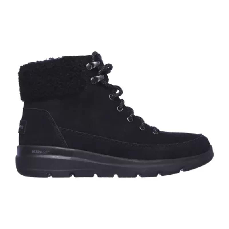 Skechers Womens Glacial Ultra Woodlands Flat Heel Lace Up Boots