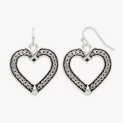 Mixit Womens Heart Drop Earrings