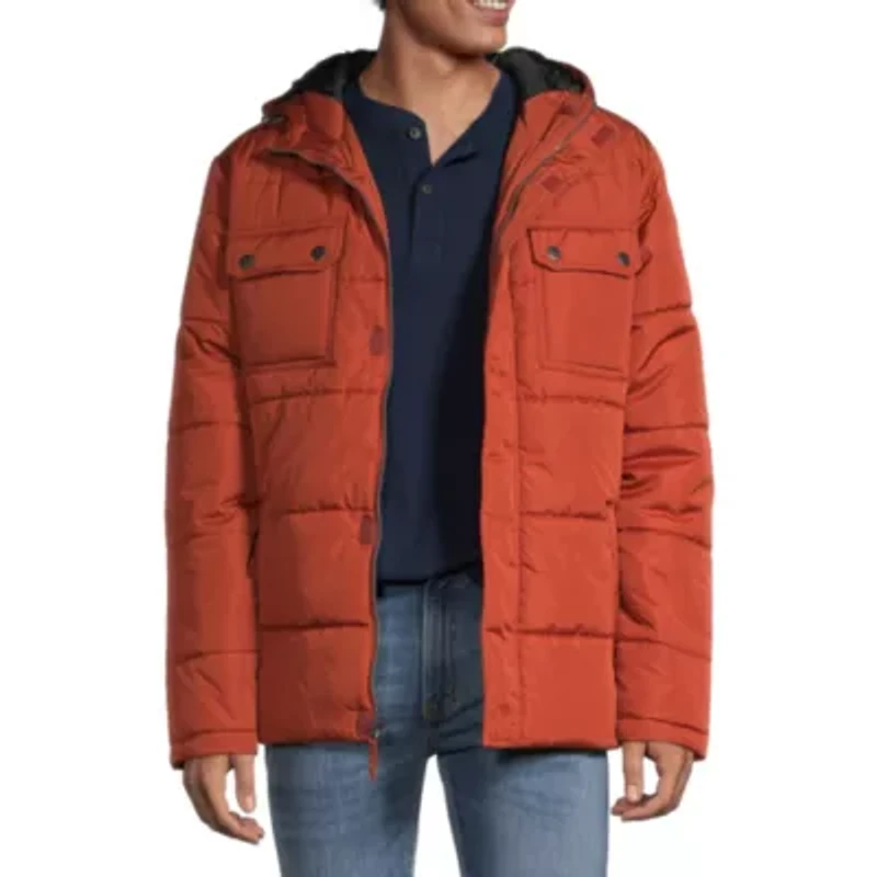 Cherokee Mens Hooded Water Resistant Heavyweight Puffer Jacket