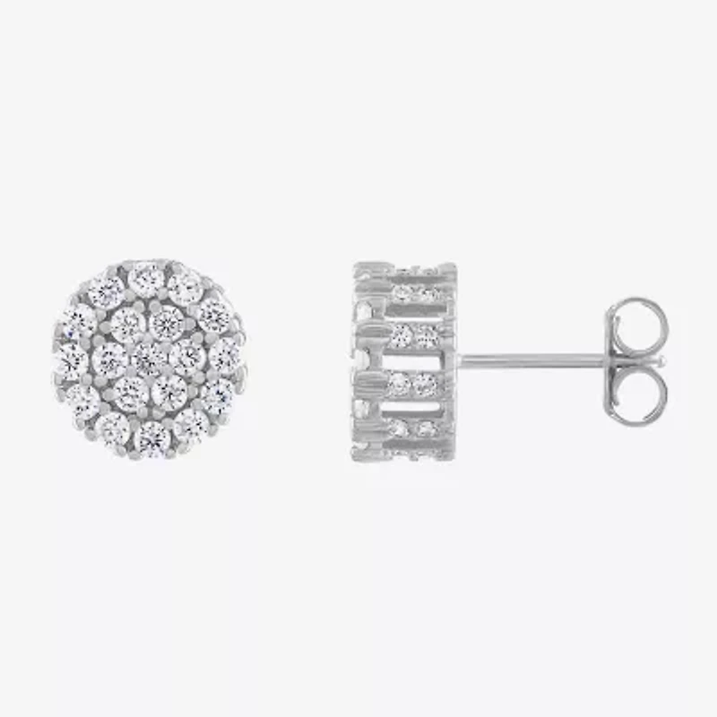 3 CT. Cubic Zirconia Sterling Silver 10.5mm Stud Earrings
