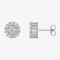 3 CT. Cubic Zirconia Sterling Silver 10.5mm Stud Earrings