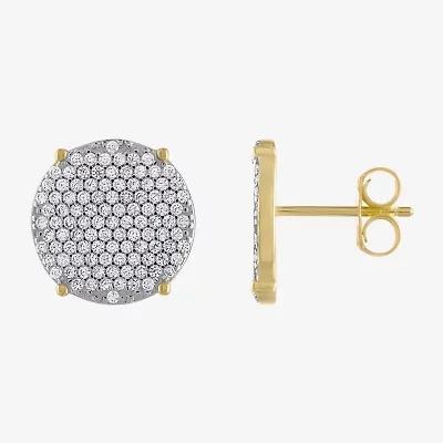 1 1/2 CT. Cubic Zirconia 14K Two Tone Gold Over Silver 14.2mm Stud Earrings