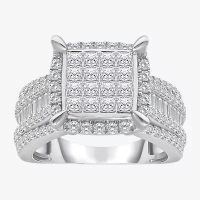 Womens 2 CT. T.W. Natural White Diamond 10K Gold Engagement Ring