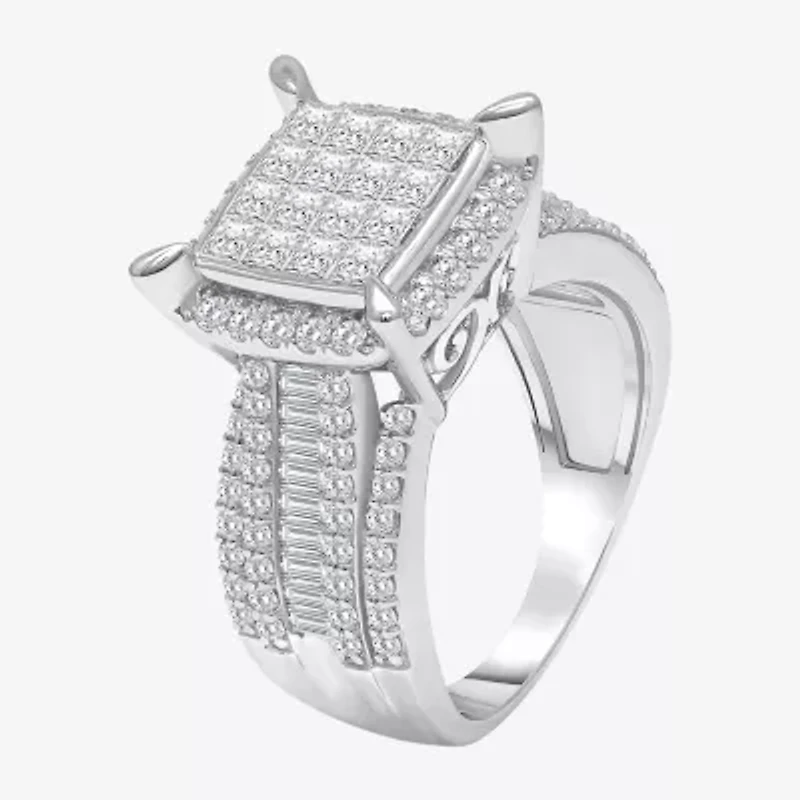 Womens 2 CT. T.W. Natural White Diamond 10K Gold Engagement Ring