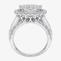 (I / I1) Womens 4 CT. T.W. Lab Grown White Diamond 10K or 14K Gold Cushion Halo Engagement Ring