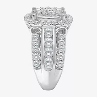 (I / I1) Womens 4 CT. T.W. Lab Grown White Diamond 10K or 14K Gold Cushion Halo Engagement Ring