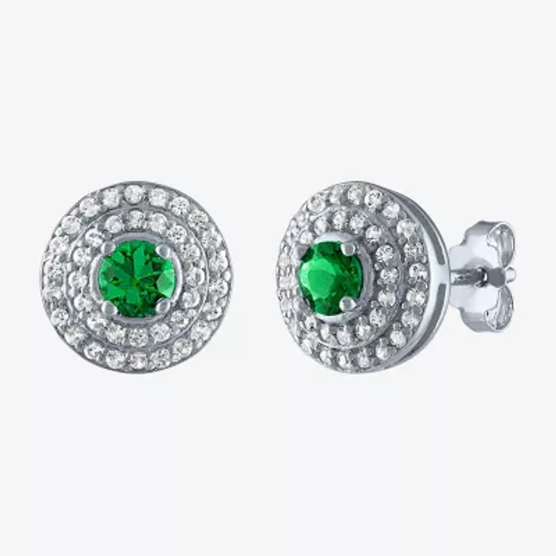 Womens Lab Created Green Emerald Sterling Silver 2-pc. Jewelry Set