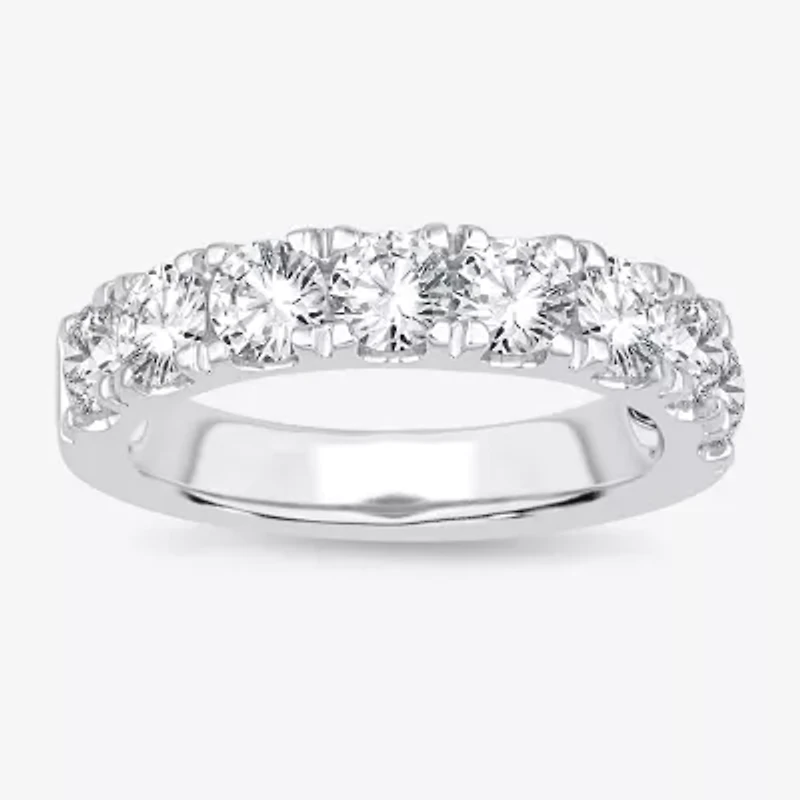 (H-I / Si1-Si2) Womens 3MM 2 CT. T.W. Lab Grown White Diamond 14K Gold Wedding Band
