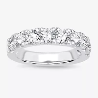 (H-I / Si1-Si2) Womens 3MM 2 CT. T.W. Lab Grown White Diamond 14K Gold Wedding Band
