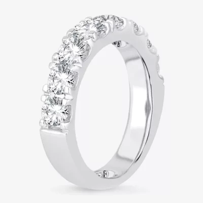 (H-I / Si1-Si2) Womens 3MM 2 CT. T.W. Lab Grown White Diamond 14K Gold Wedding Band