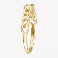 Womens Genuine Yellow Citrine 10K Gold Stackable Ring