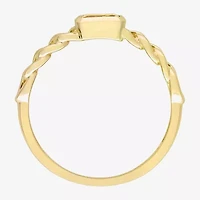 Womens Genuine Yellow Citrine 10K Gold Stackable Ring