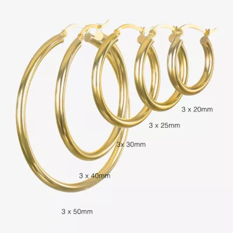 14K Gold 20mm - 50mm Hoop Earrings