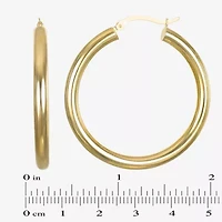 14K Gold 4mm x 20mm Hoop Earrings