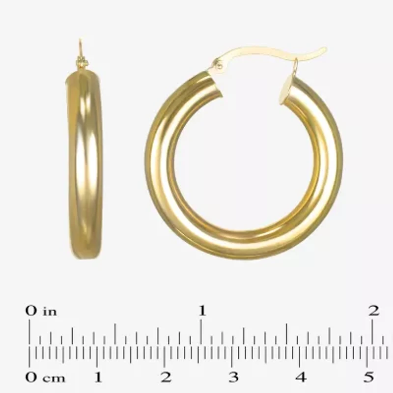 14K Gold 5mm x 25 - 40mm Hoop Earrings