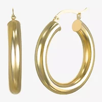 14K Gold 5mm x 25 - 40mm Hoop Earrings