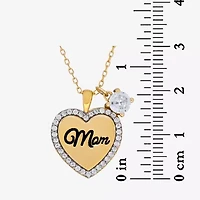 Womens 2 CT. T.W. Cubic Zirconia 18K Gold Over Silver Heart 2-pc. Jewelry Set