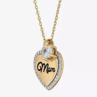 Womens 2 CT. T.W. Cubic Zirconia 18K Gold Over Silver Heart 2-pc. Jewelry Set