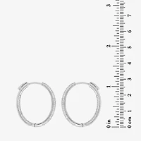 Womens 2 1/2 CT. T.W. Cubic Zirconia Sterling Silver 28mm Curved Hoop Earrings