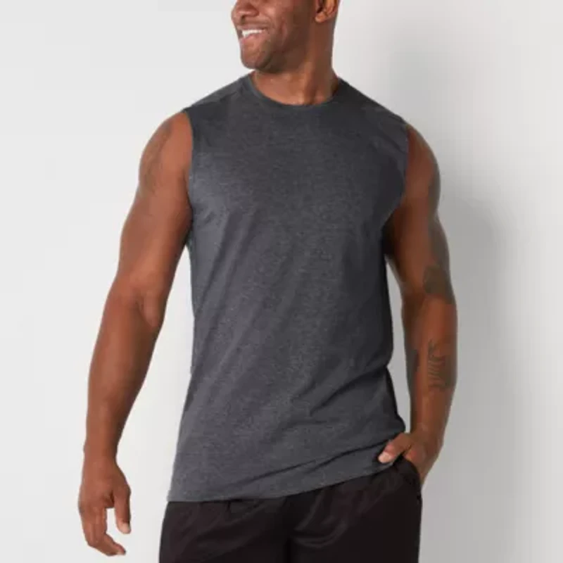 Xersion Cotton Mens Crew Neck Sleeveless Big and Tall Muscle T-Shirt