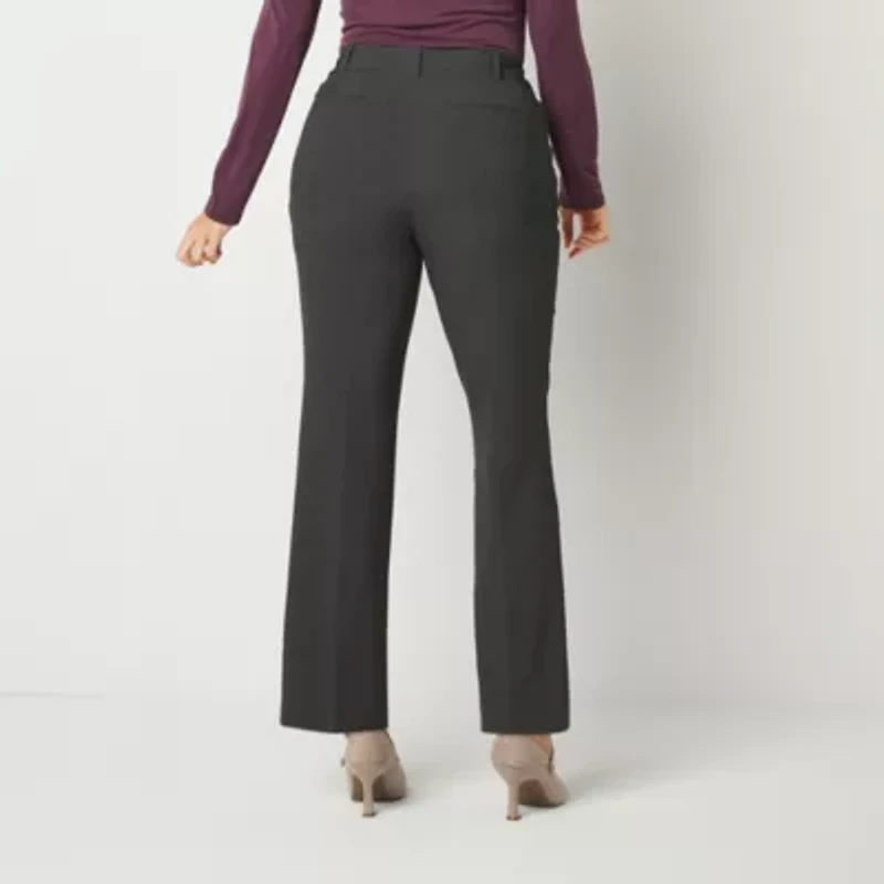 Liz Claiborne Womens Audra Curvy Fit Straight Mid Rise Trouser