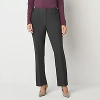 Liz Claiborne Womens Audra Curvy Fit Straight Mid Rise Trouser