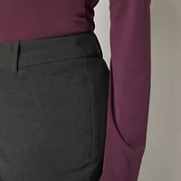 Liz Claiborne Womens Audra Curvy Fit Straight Mid Rise Trouser