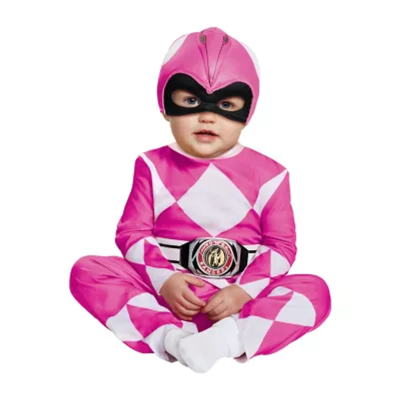 Girls Mighty Morphin Pink Classic Power Rangers Costume