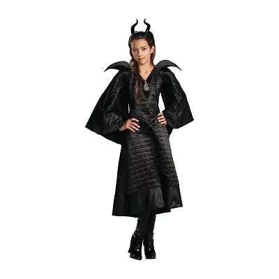 Little & Big Kid Girls Christening Black Gown Deluxe Princess Maleficent Sleeping Beauty Costume
