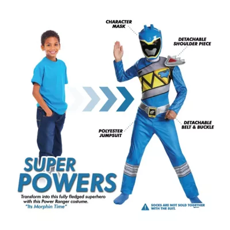 Boys Dino Charge Blue Classic Power Rangers Costume