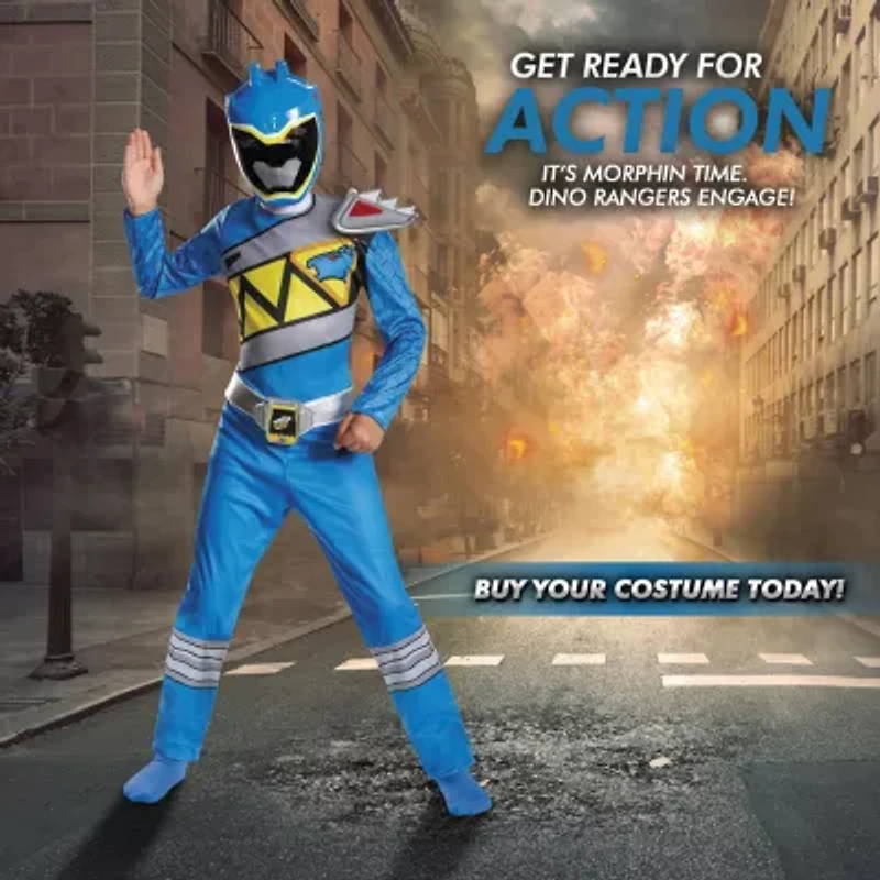 Boys Dino Charge Blue Classic Power Rangers Costume