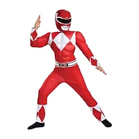 Little & Big Kid Boys Mighty Morphin Red Muscle Power Rangers Costume