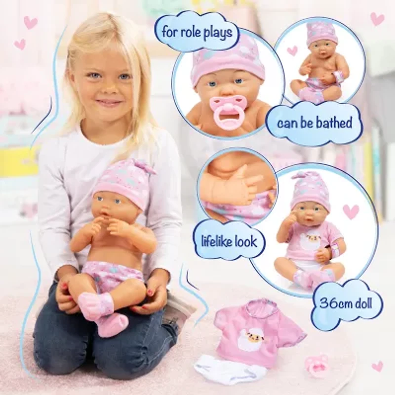 Bayer Design New Born Baby Doll 3-pc. Toy Playset