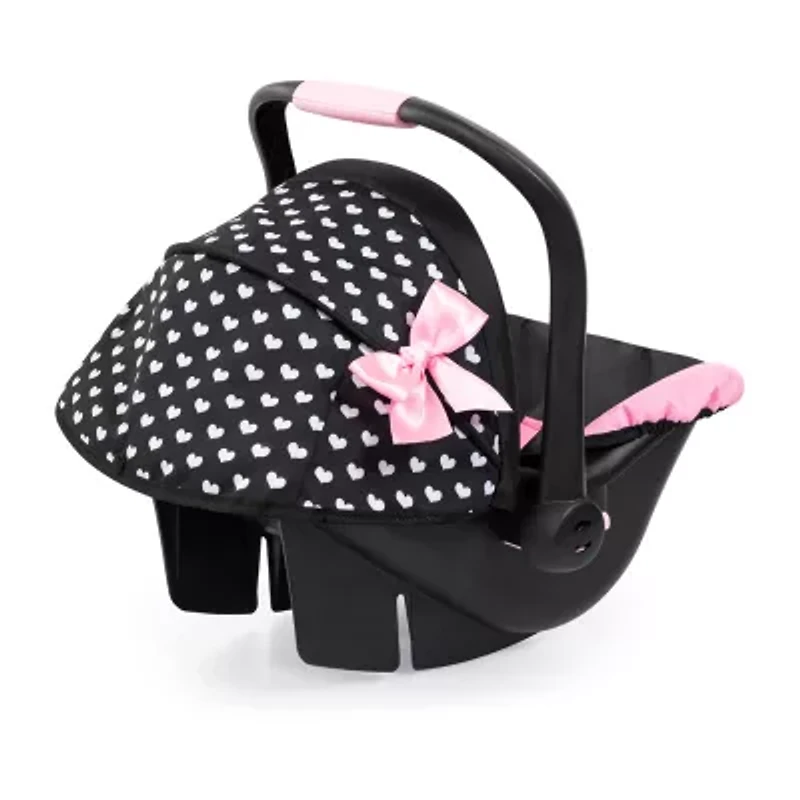 Bayer Design Deluxe Car Seat With Black & Pink Hearts Toy Playset
