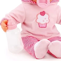 Bayer Design Pink Cupcake 24 Sounds 15 Inch Doll 3-pc. Toy Playset