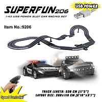 Joysway Superfun Power Slot Car Racing Set - Layout Size: 82"X43" Car