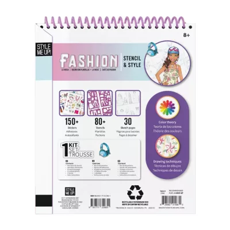 Style Me Up Fashion Stencil & Style Kids Art Kit 16-pc. Art Set