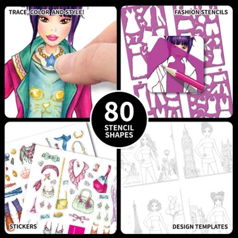 Style Me Up Fashion Stencil & Style Kids Art Kit 16-pc. Art Set