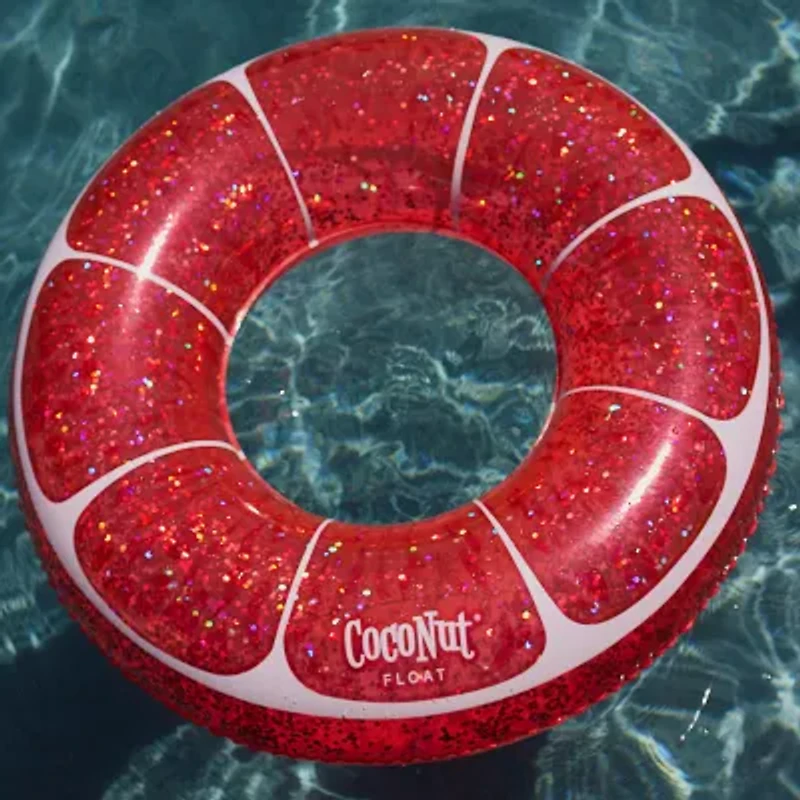 Coconut Float Pink Grapefruit Glitter Water Accessory Pool Float