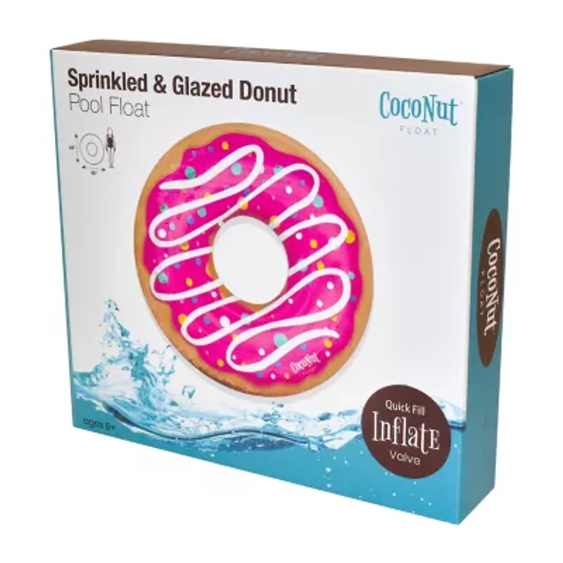 Coconut Float Pink Sprinkled & Glazed Donut Pool Float