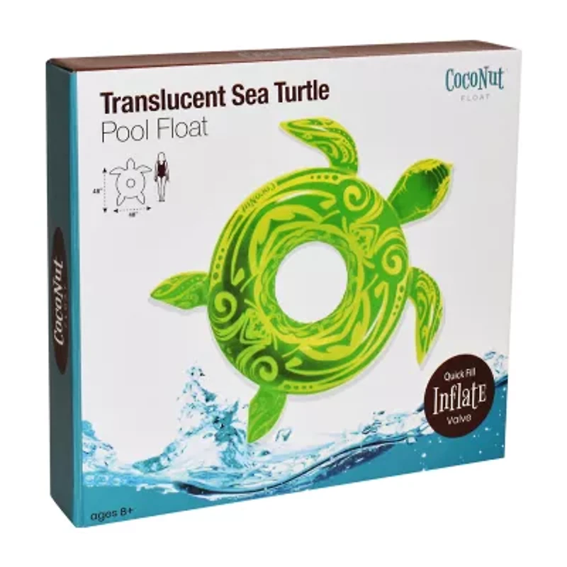 Coconut Float Green Translucent Sea Turtle Water Accessory Pool Float