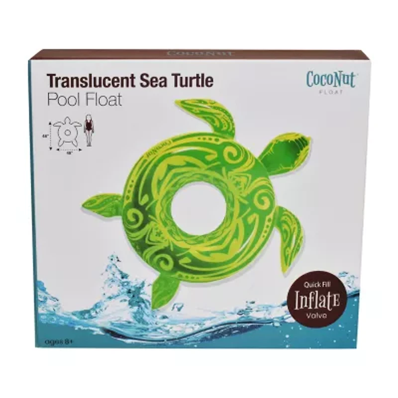 Coconut Float Green Translucent Sea Turtle Water Accessory Pool Float