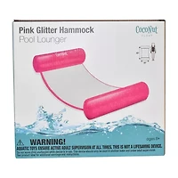 Coconut Float Pink Glitter Hammock Lounger Pool Float