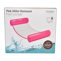 Coconut Float Pink Glitter Hammock Lounger Pool Float